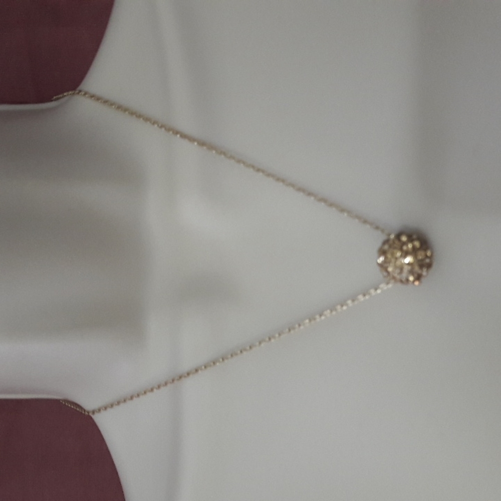 Anne Klein Women Neclace Crystal Ball Gold Tone 16" Neclace with 2.5" ex…